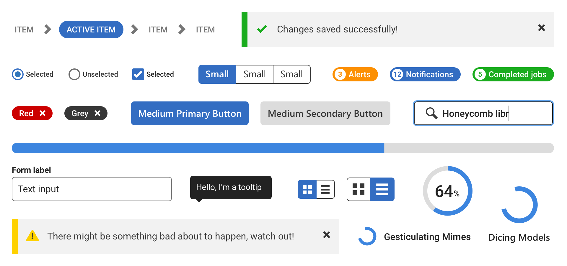 Honeycomb UI component library